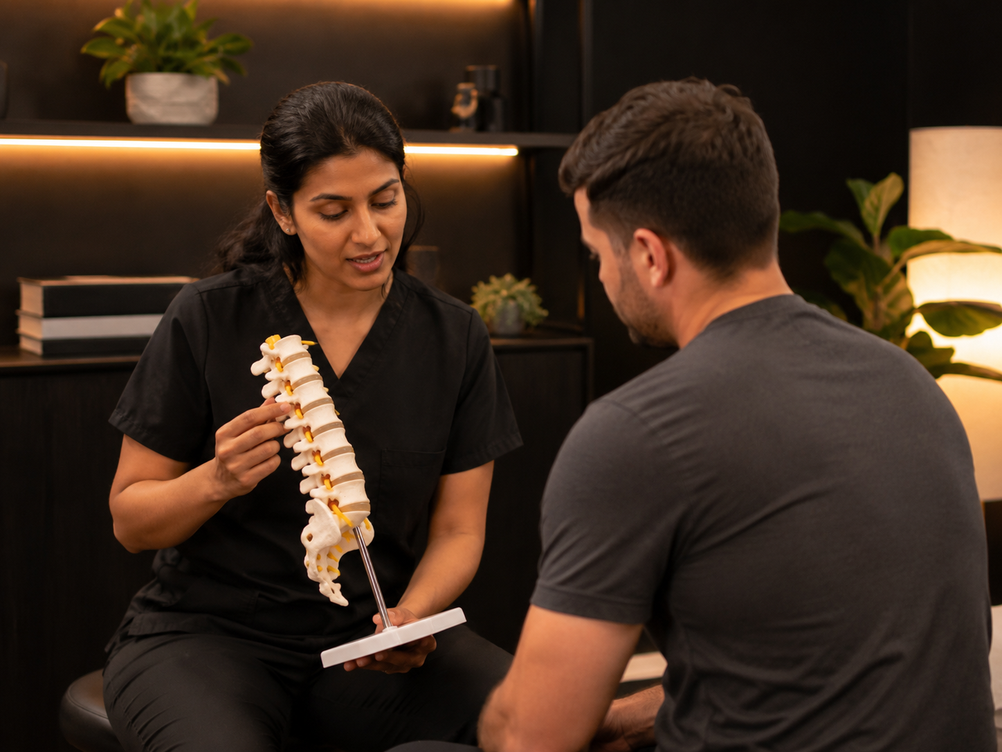 Pain Management Specialist performing a consultation